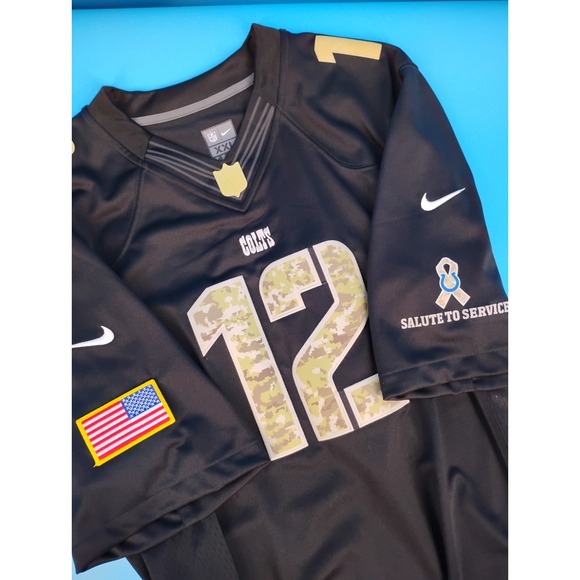 Nike Other - Nike Stitched Salute To Service NFL Colts Jersey #12 Andrew Luck Men XXL